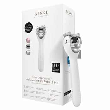 Электронный роллер для лица с микроиглами GESKE MicroNeedle Face Roller 9в1 белый