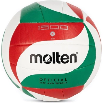 Волейбольний м'яч Molten 1500 біло-зелено-червоний Розмір 4 V4M1500M