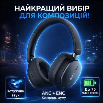Бездротові навушники Bluetooth з мікрофоном та шумозаглушенням Proove Tender |BT5.0, 18H, AUX, Type-C| Black