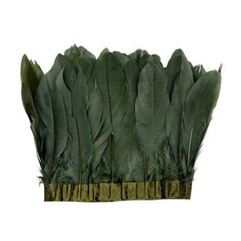 Тасьма з пір'я гусака Feather 50 см хакі