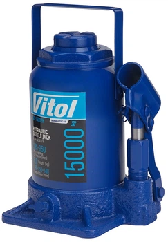Домкрат гидравлический телескоп Vitol 1.5 т короб min 185 мм max 350 мм 6 кг (DB-15002H/JX107S)