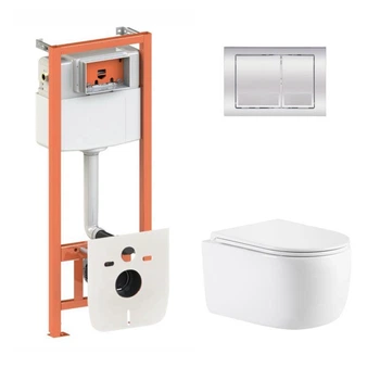 Инсталляция 4 в 1 Qtap Nest Taurus Хром Rimless (QTTAU26W4911649871)