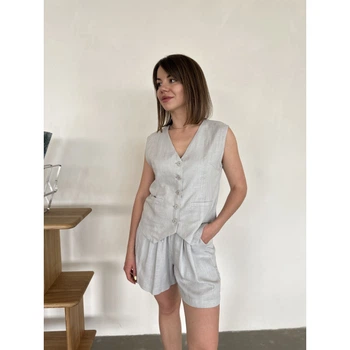 Костюм шорти з жилеткою T&T FASHION L (48) Бежевий