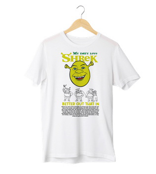 Футболка Ponty Shop «Шрек» - 2XL Біла