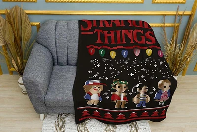 Плед «Мистический праздник. Mystical holiday. Stranger Things» Однослойный, 135х150 см