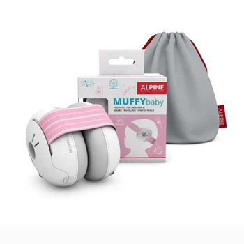 Наушники защитные Alpine Muffy Baby для младенцев и детей, розовые (SNR 23 дБ)