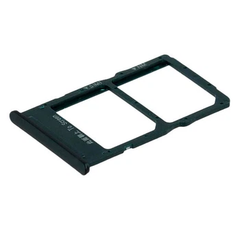 Держатель SIM-карты Huawei P40 Lite, С разъемом на карту памяти, Черный - 250289