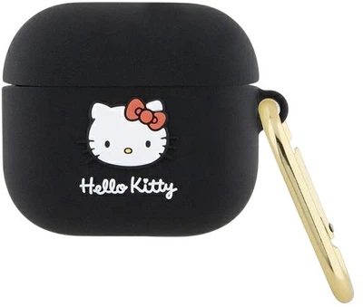 Чехол Hello Kitty Silicone 3D Kitty Head для Apple AirPods 3 Black (3666339189662)