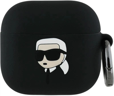 Чехол Karl Lagerfeld Silicone Karl Head 3D для Apple AirPods 4 Black (3666339398040)