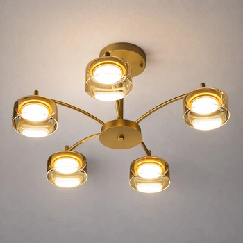 Люстра потолочная DUSHA MS241 - 5 x GX53 золото/янтарь LIGHT SET