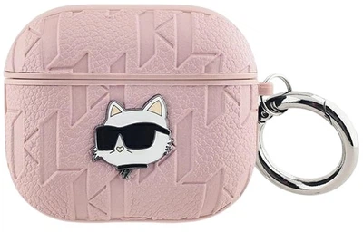 Чехол Karl Lagerfeld Monogram Choupette Head для Apple AirPods 3 Pink (3666339283735)
