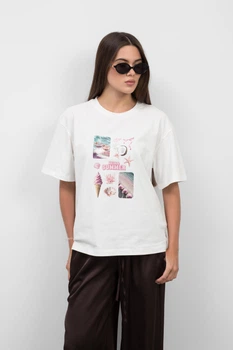 Футболка FAMO FUT-1291 Молочний + блакитний XS/S XS/S (FUT-1291)