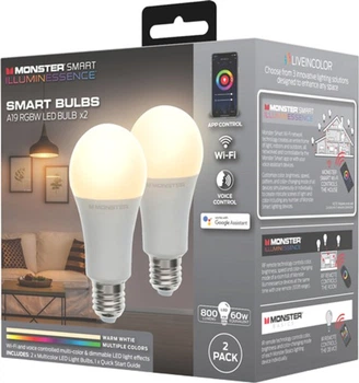 Розумна лампочка Monster Illuminessence Smart (2-Pack) (MONMLB71052WW)