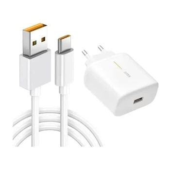 СЗУ OPPO, С кабелем, Type-C, Белый - 616015