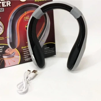 Портативный мини обогреватель для шеи Handy Heater на аккумуляторе, 4 режима нагрева Серый (20945)