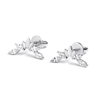 Серьги-гвоздики из белого золота Crystal Crown (з40067.1)