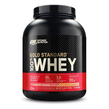 Сироватковий протеїн, Gold Standard, полуниця-банан, Optimum Nutrition, 2270 г