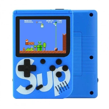Портативная игровая ретро консоль Game Box SUP 8bit с 400 встроенными играми синяя