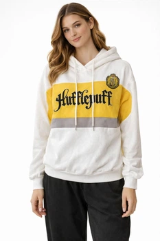 Женский свитшот на флисе Hufflepuff Harry Potter JULY’S SONG ⬩ oversize ⬩ жёлтый S-M