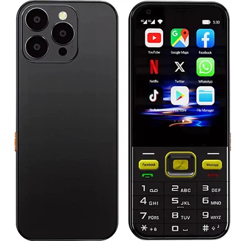 Кнопковий телефон-смартфон UNIWA F6 Ultra 4G Android + WhatsApp + Facebook + TikTok Чорний