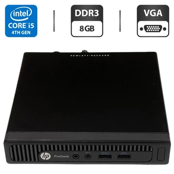 Неттоп Б-класс HP ProDesk 600 G1 Mini PC USFF / Intel Core i5-4590T (4 ядра по 2.0 - 3.0 GHz) / 8 GB DDR3 / 500 GB HDD / Intel HD Graphics 4600 / VGA б/у