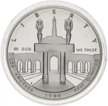 Монета США 1 долар 1984 Срібло S Proof XXIII літні Олімпійські ігри 1988 року в Лос-Анжелесі Орел (KM#210)