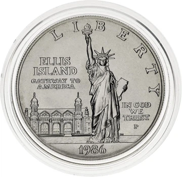 Монета США 1 доллар 1986 Серебро P UNC Статуя Свободы (KM#214)