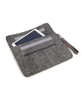 Фетровий чохол-конверт для планшета FeltFabricDesign М23 сірий 22×27 см на кнопці (11005)