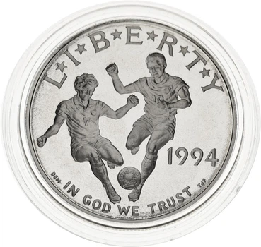 Монета США 1 долар 1994 Срібло S Proof Чемпіонат світу з футболу 1994 року в США (KM#247)