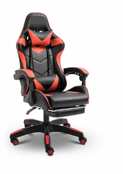 Кресло игровое GAMING CHAIR G-001 с подставкой для ног, цвет черный/красный