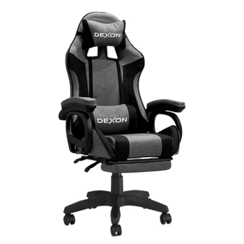 Геймерское кресло DEXON TITAN G-061 с подставкой для ног, из ткани, Черный-Темно-серый