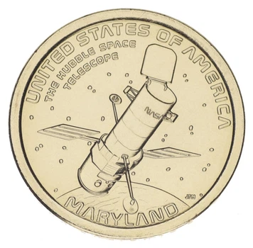 Монета США 1 доллар 2020 UNC P Американские инновации - Космический телескоп «Хаббл» (Мэриленд)