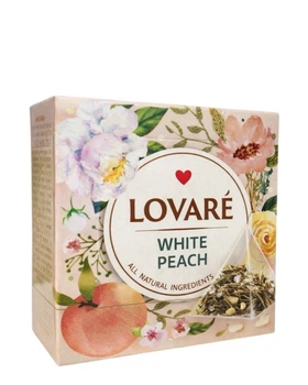 Чай Lovare White peach білий з ароматом персика 15 штук по 2 г (60426)