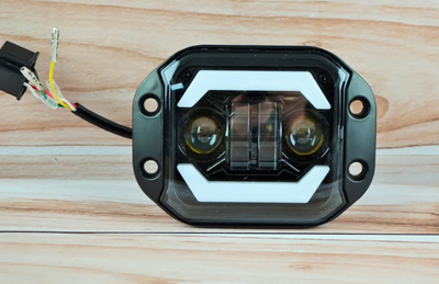 LED фара прямокутна лінзована (2шт) 45W ближній + дальній + поворот 12-24V (12x9x4СМ) фари на трактор МТЗ