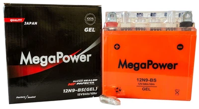 Аккумулятор мото 12v 9Ah 140A MegaPower GEL под болт (высокий)