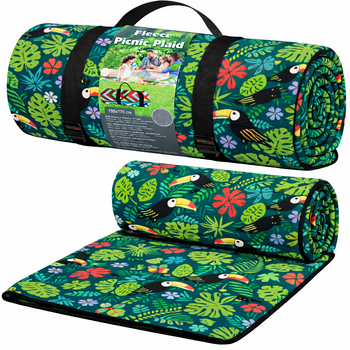 Плед складной утепленный для пикника Bolan Home&Design Toucan 130x170 см пляжный коврик флис