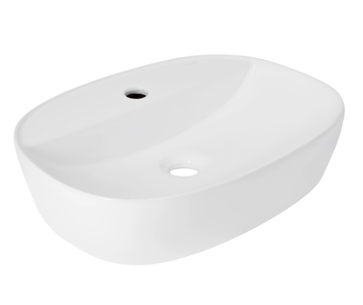 Раковина накладна Qtap Scorpio 500×380×120 мм, White, овальна, без донного клапана