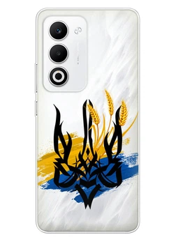 Oppo A5 4G (2025) прозрачный силиконовый чехол iSwag с украинским дизайном - Атрибуты Украины (ISOPA5425-86)