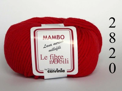 Мериносовая шерсть Мамбо 50г/80м, 100% меринос, мягкая нитка для шапок, шарфов, свитеров цвет 2820