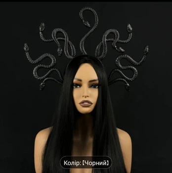 Корона- обруч Черная Медуза Горгона ХЛ739