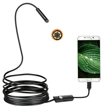 Эндоскоп мини камера 35м водонепроницаемый IP44 с белой лампой для смартфона