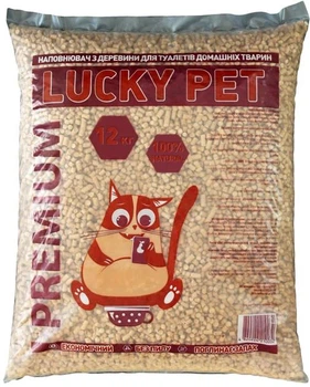Наполнитель гигиенический Древесный Lucky Pet Премиум для кошачьего туалета 12кг