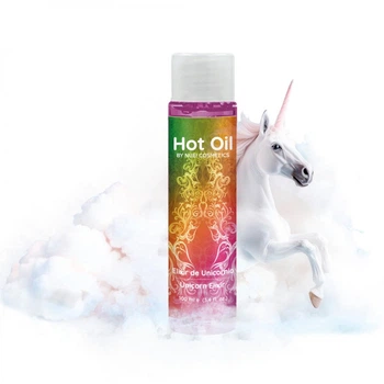 Разогревающее съедобное массажное масло со вкусом эликсира единорога Nuei HOT OIL Unicorn Elixir 100 мл