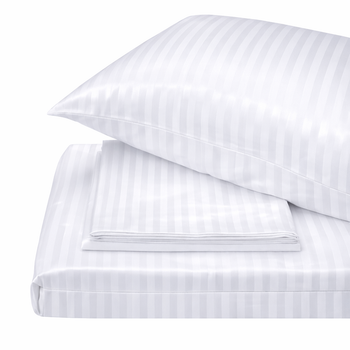 Комплект постільної білизни SoundSleep Stripe сатин-страйп полуторний 160х220 см білий (93838863)