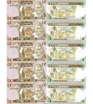 Набір 10 банкнот 2 квача Замбія 1988 рік UNC