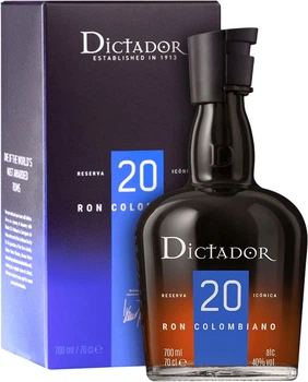 Ром Dictador 20 лет выдержки 0.7 л 40% в подарочной упаковке (5902670848805)