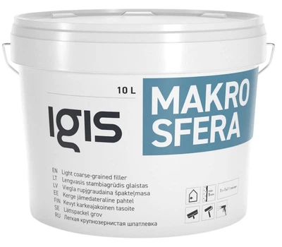 Szpachlówka Igis Makrosfera lekka gruboziarnista 10 l Biała (4771341013849)
