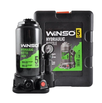 Домкрат гідравлічний пляшковий Winso 5т 185-355мм в кейсі