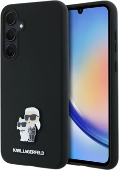 Etui Karl Lagerfeld Silicone Karl&Choupette Metal Pin do Samsung Galaxy A35 Black (KLHCSA35SMHKCNPK)