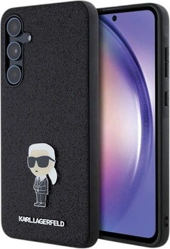 Etui Karl Lagerfeld Fixed Glitter Ikonik Logo Metal Pin do Samsung Galaxy A55 Black (KLHCSA55GKNPSK)